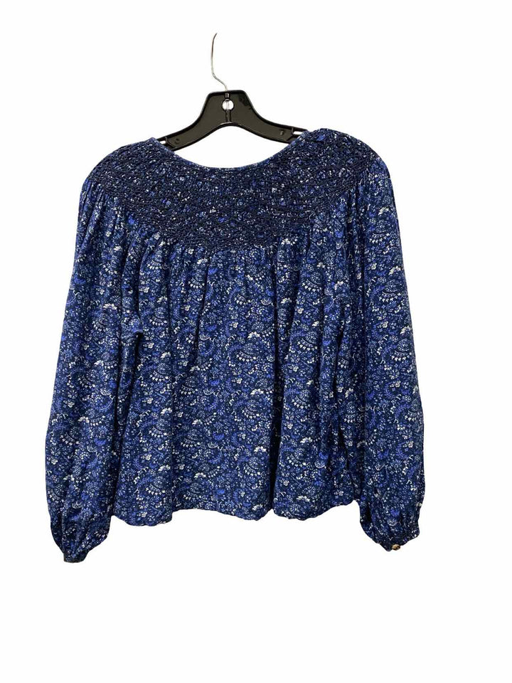 Lucky Brand Size M Blue Floral Long Sleeve Shirts