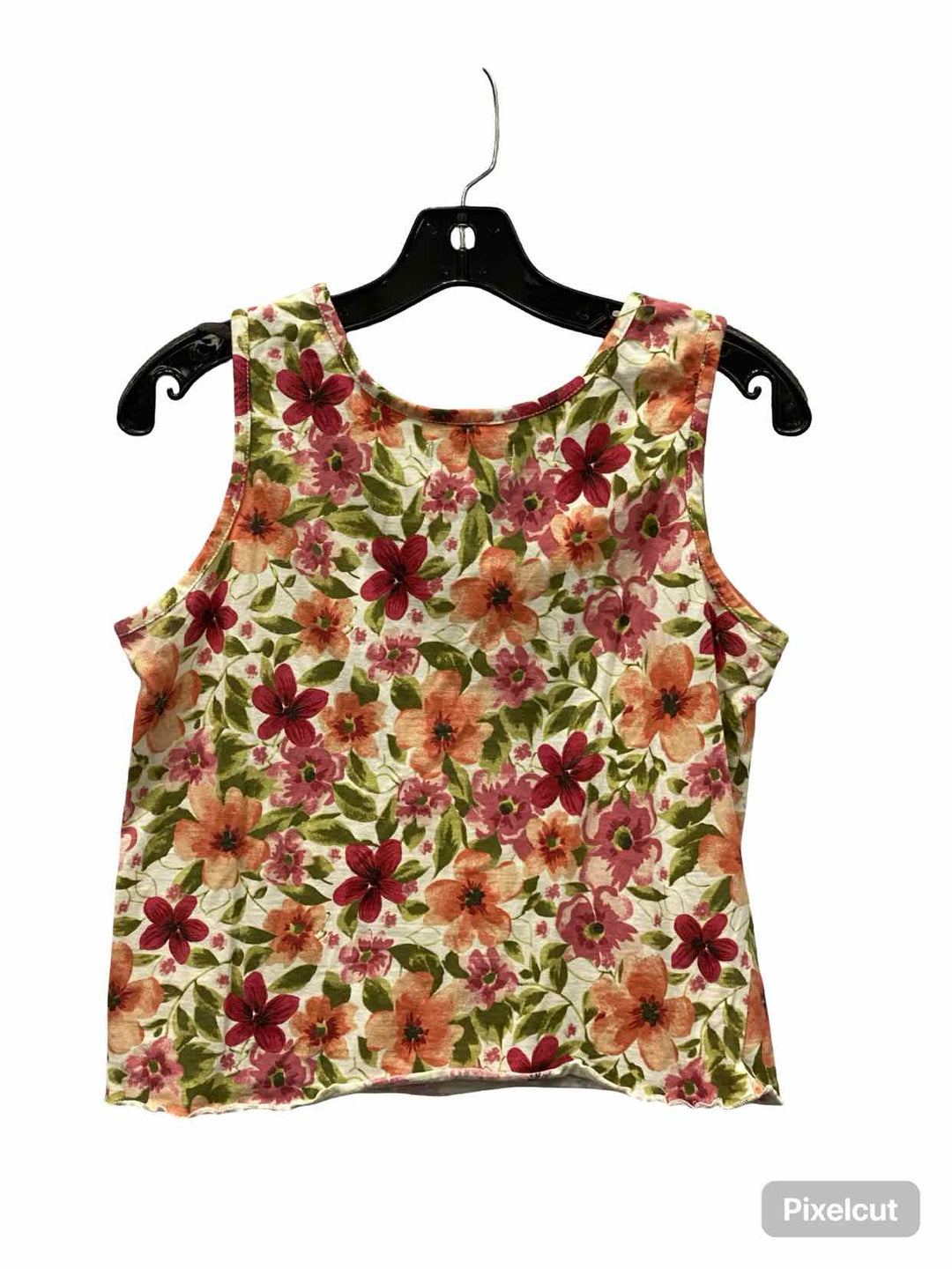 Tribeca Size S Pink Floral 100% cotton Tank Top