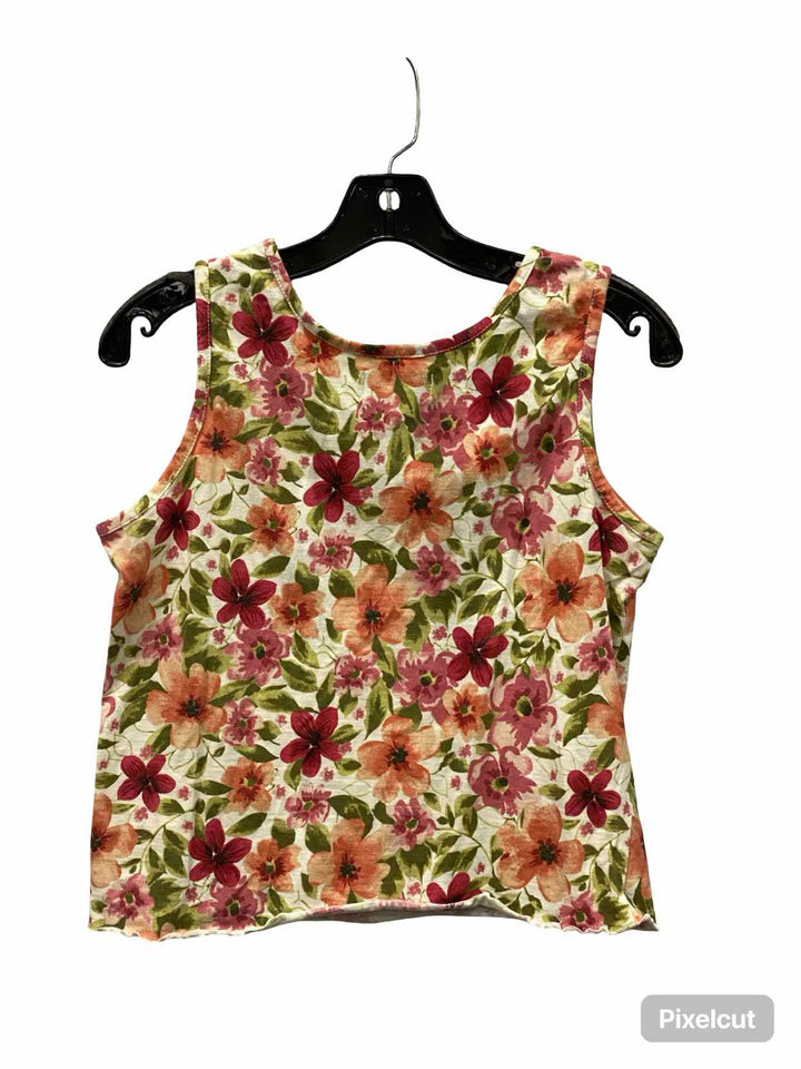 Tribeca Size S Pink Floral 100% cotton Tank Top