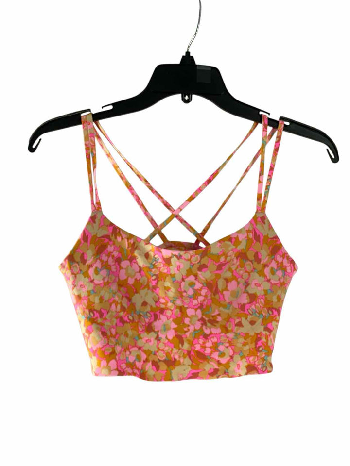 Aerie Size S Pink Orange Print Athletic Bra