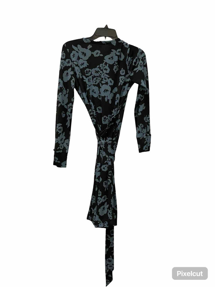 Ann Taylor Size 2P Black Blue Floral Dress