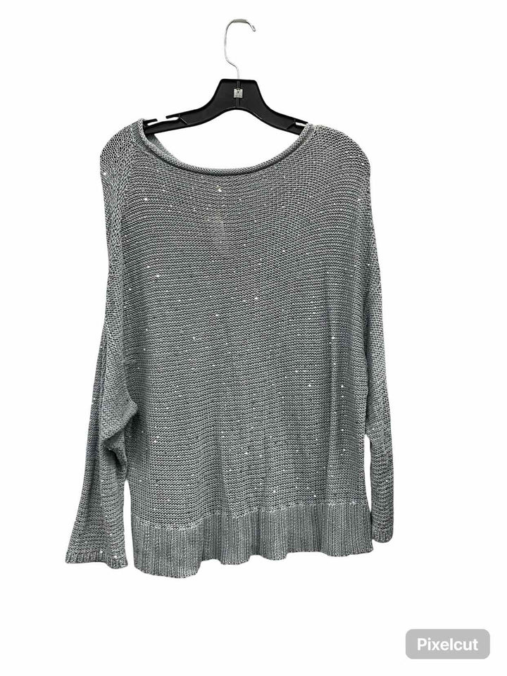 Eileen Fisher Size XL Blue sequined 100% cotton Sweater