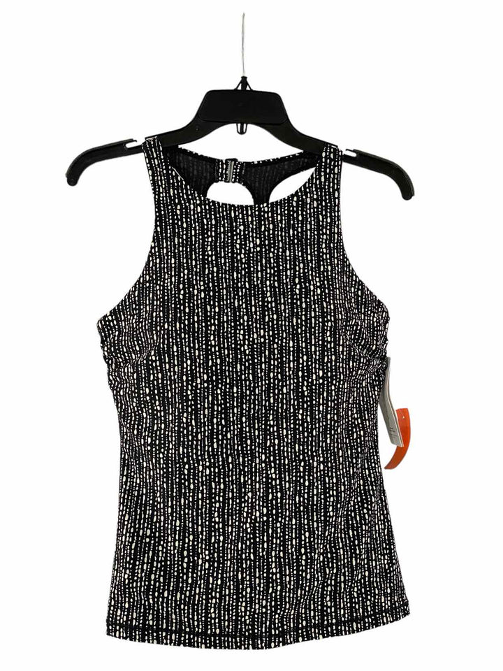 Athleta Size 36D Black White Print Athletic Tank Top