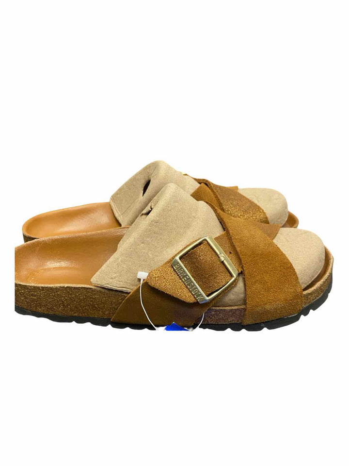 Birkenstock Shoe Size 38 Gold Brown Leather Siena Sandals