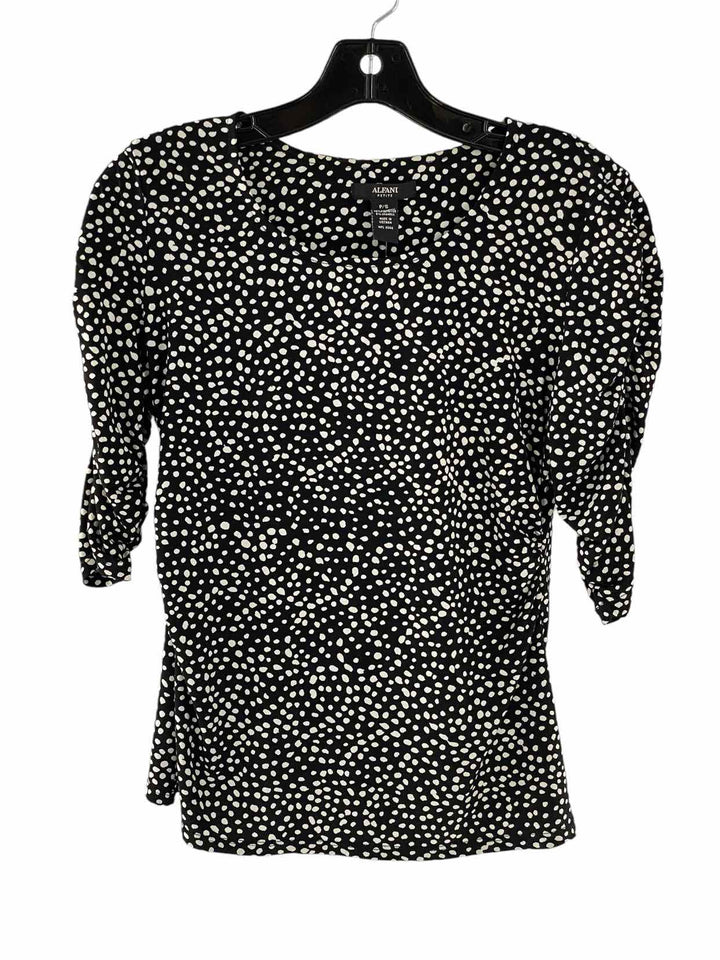 Alfani Size S Black White Poka dot Long Sleeve Shirts