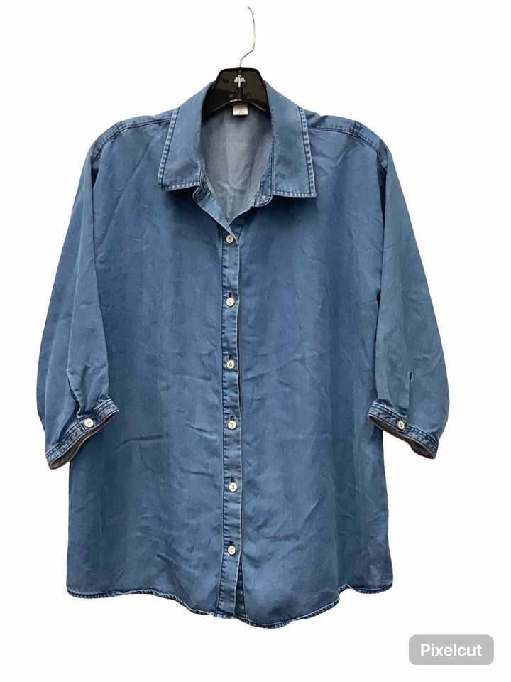 Coldwater Creek Size M Blue Long Sleeve Shirts