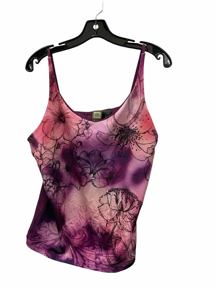 Lotus Size XL Purple Floral Swimsuit Top