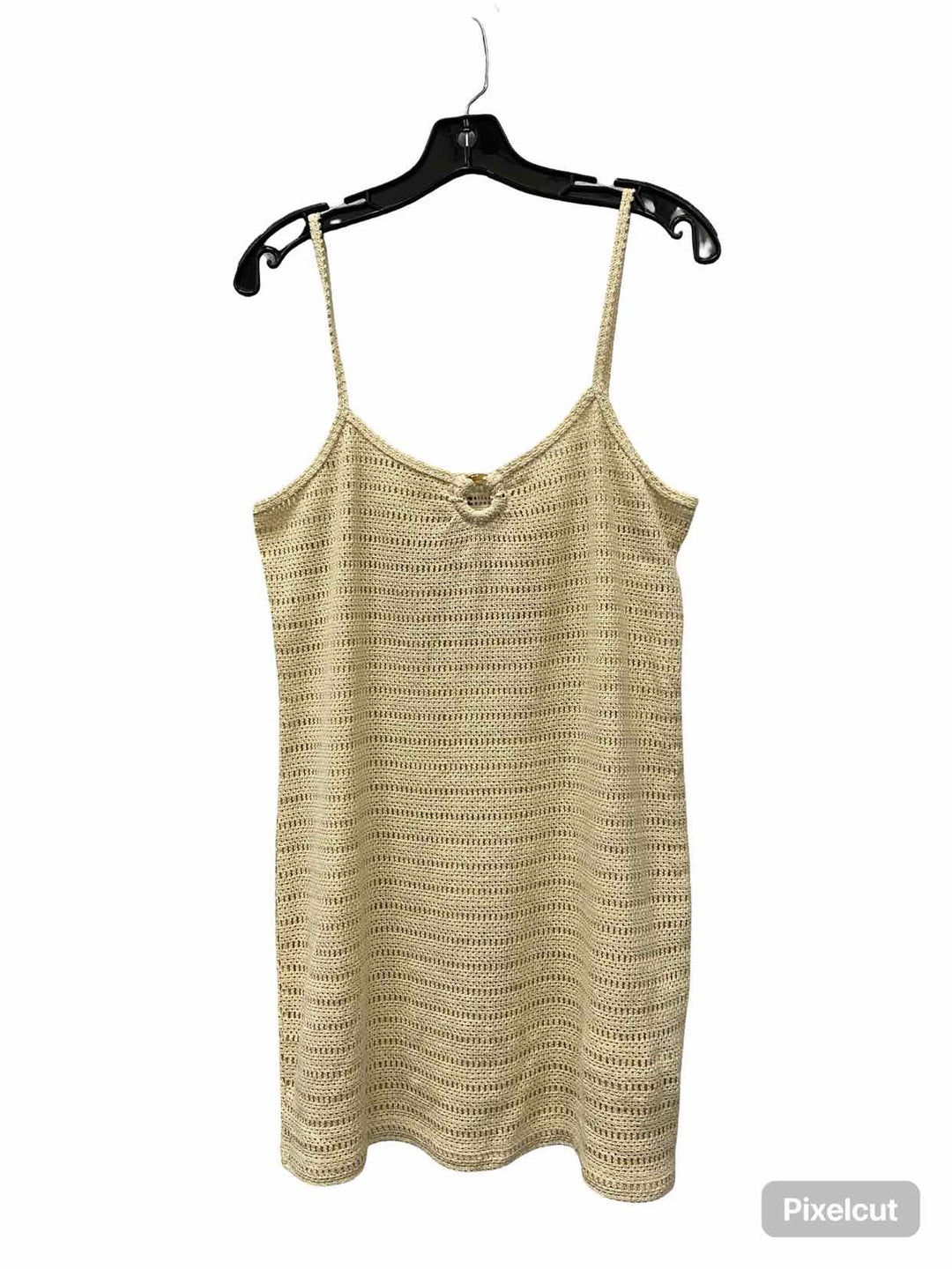 Billabong Size L Tan crochet 96% Cotton Dress