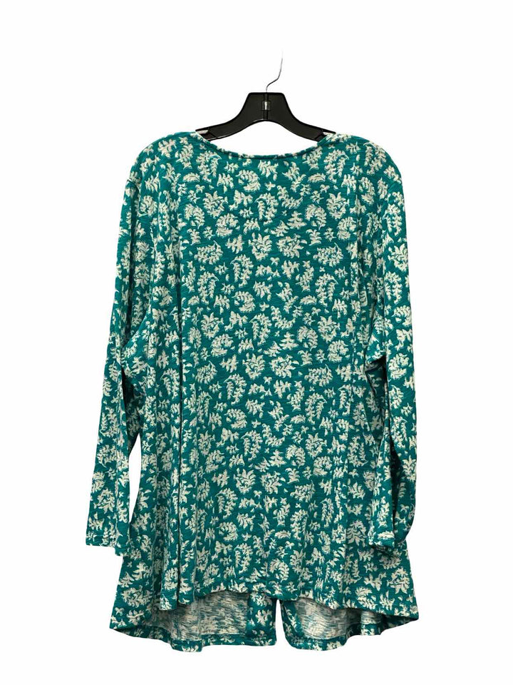 Woman Within Size 2X Teal Long Sleeve Shirts