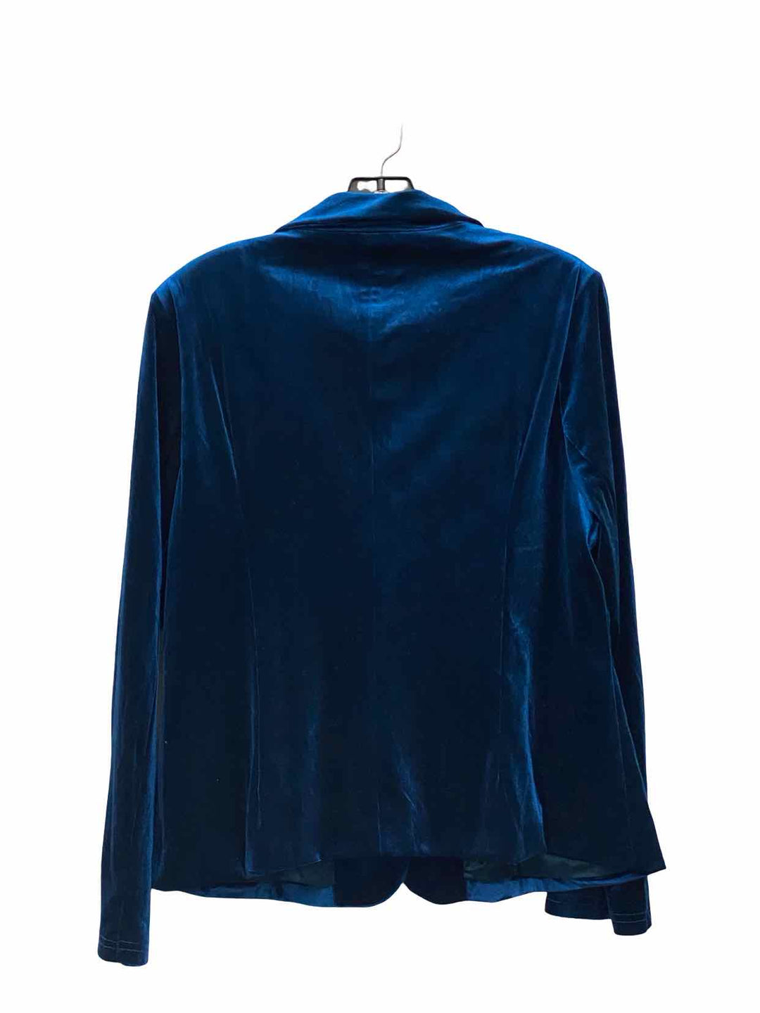 Allegra K Size 1X Blue Velour Blazer