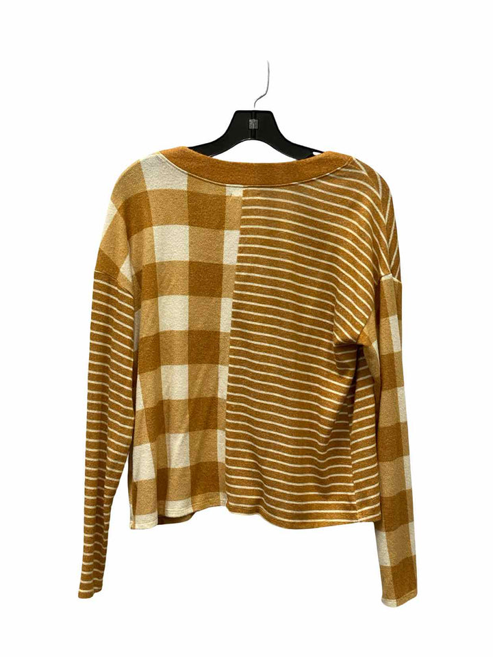 Maurices Size S Brown Checkered Sweater