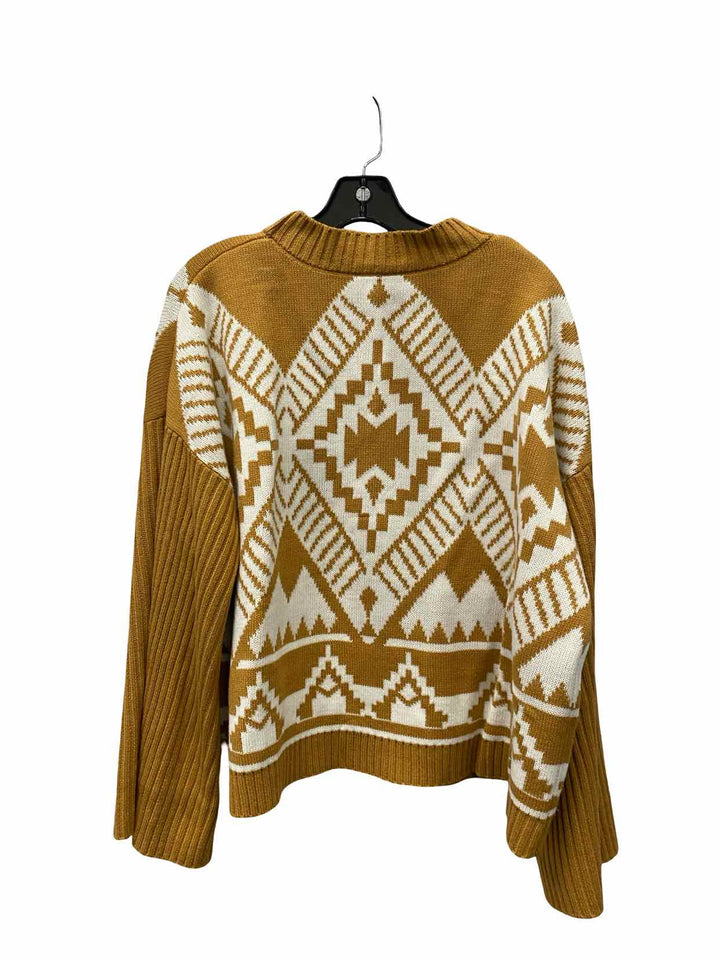 Wrangler Size XL White Brown Print Sweater