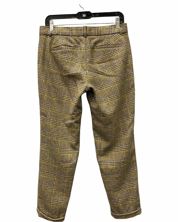 J Crew Size 4 Brown Checkered 100% Wool Pants