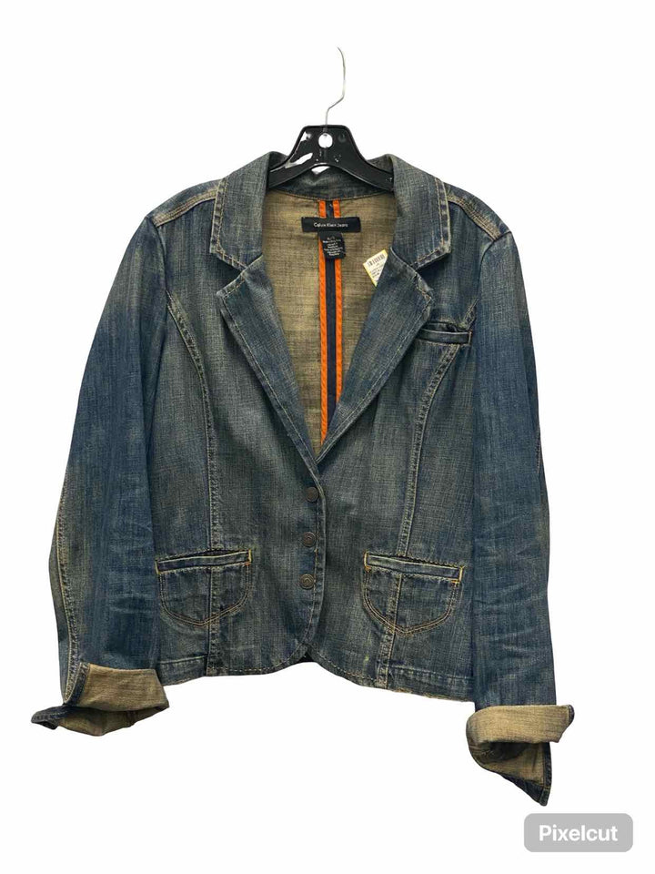 Calvin Klein Jeans Size XL Blue 100% cotton Jacket