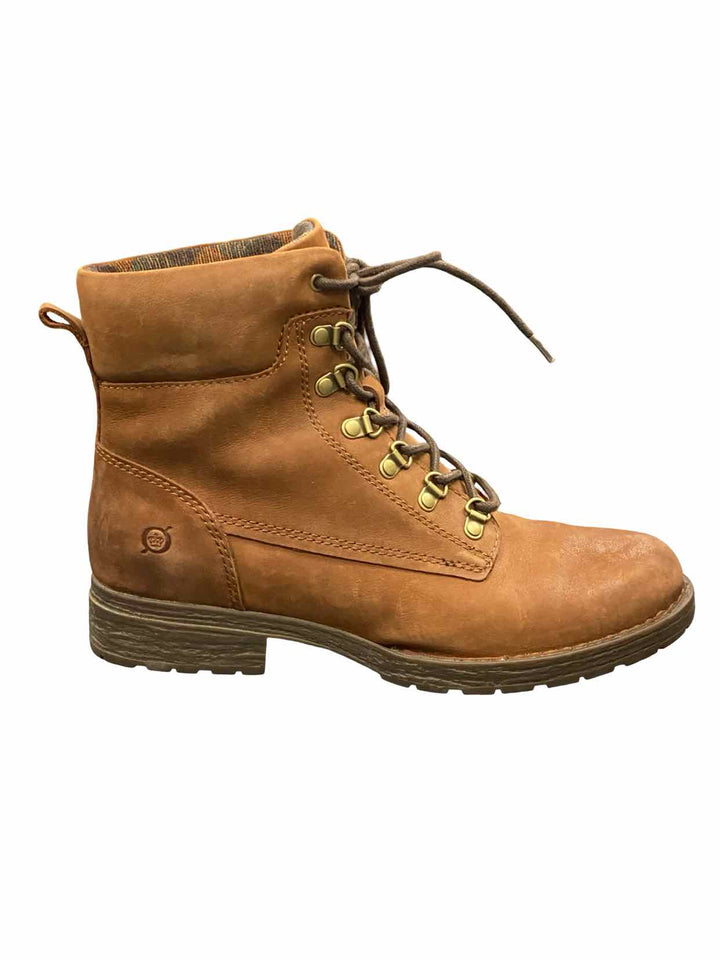 Born Shoe Size 8.5 Brown Leather Combat Moto Biker Lace-Up Boots(Ankle)