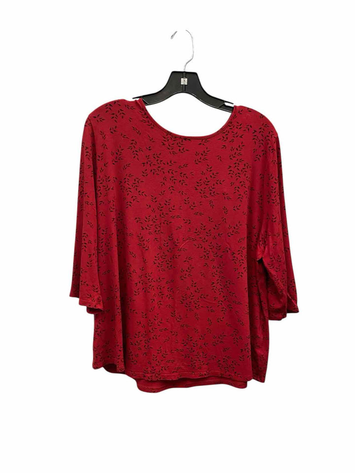 J Jill Size 1X Red Long Sleeve Shirts