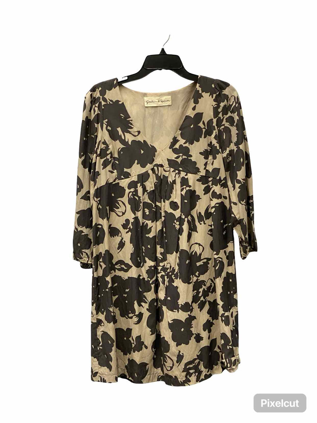 Graham & Spencer Size M Brown Floral Cotton/Silk Blend Dress