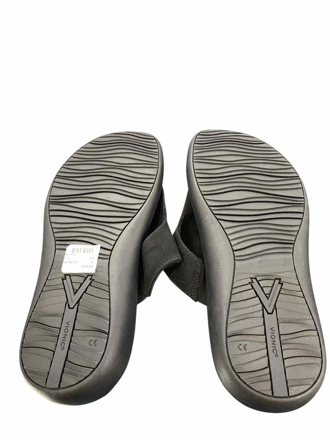 Vionic Shoe Size 8.5 Black Toe post Sandals