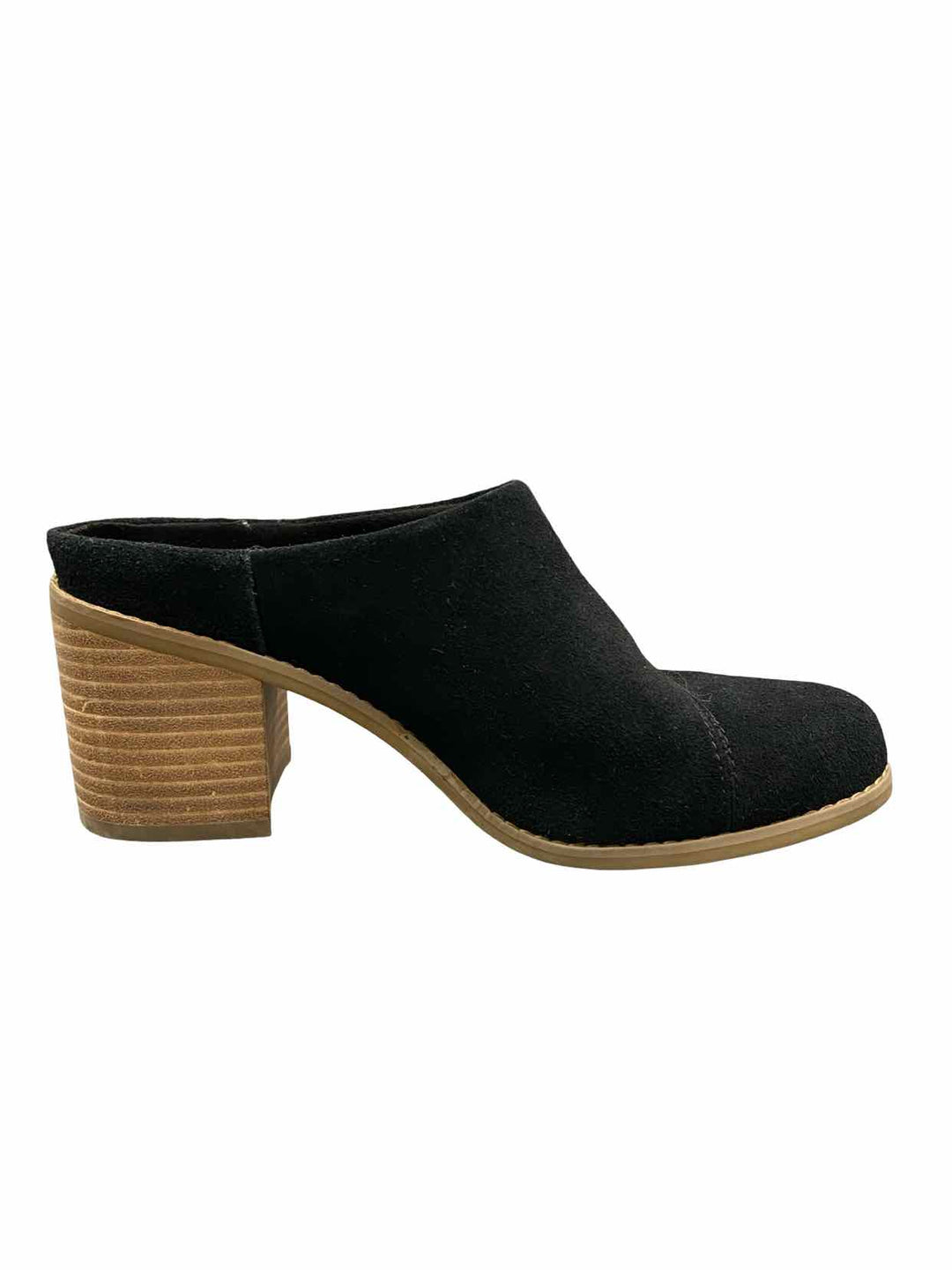 Toms Shoe Size 8 Black Suede Heels