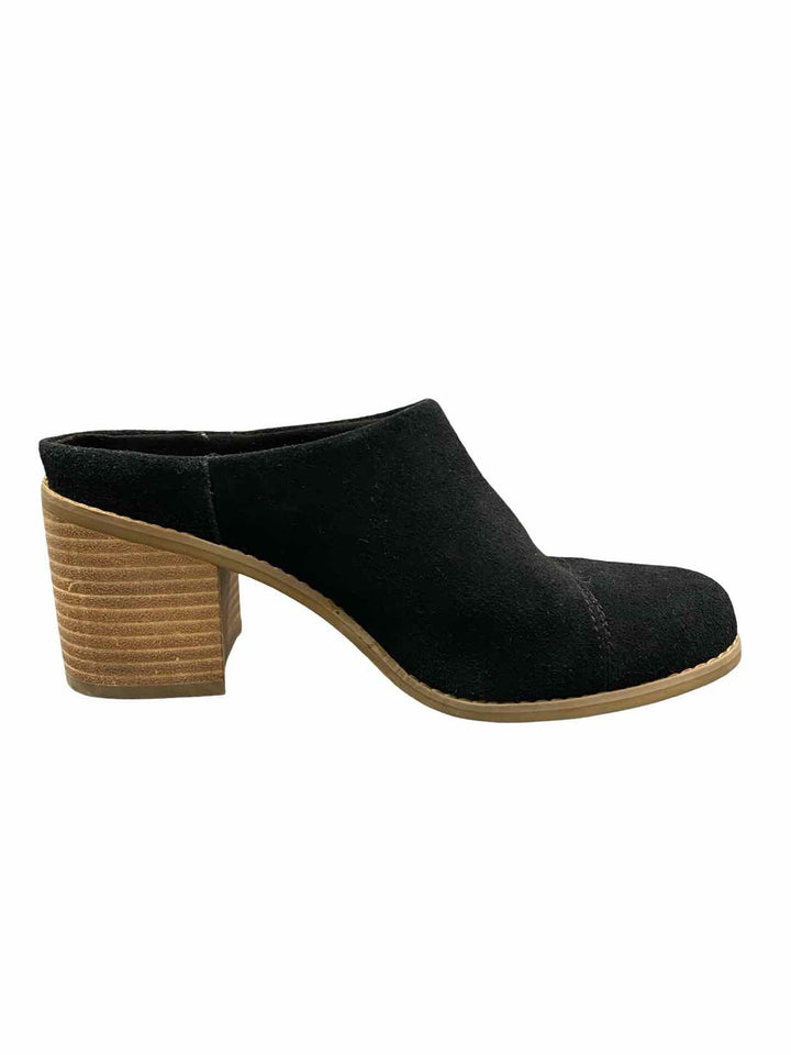 Toms Shoe Size 8 Black Suede Heels