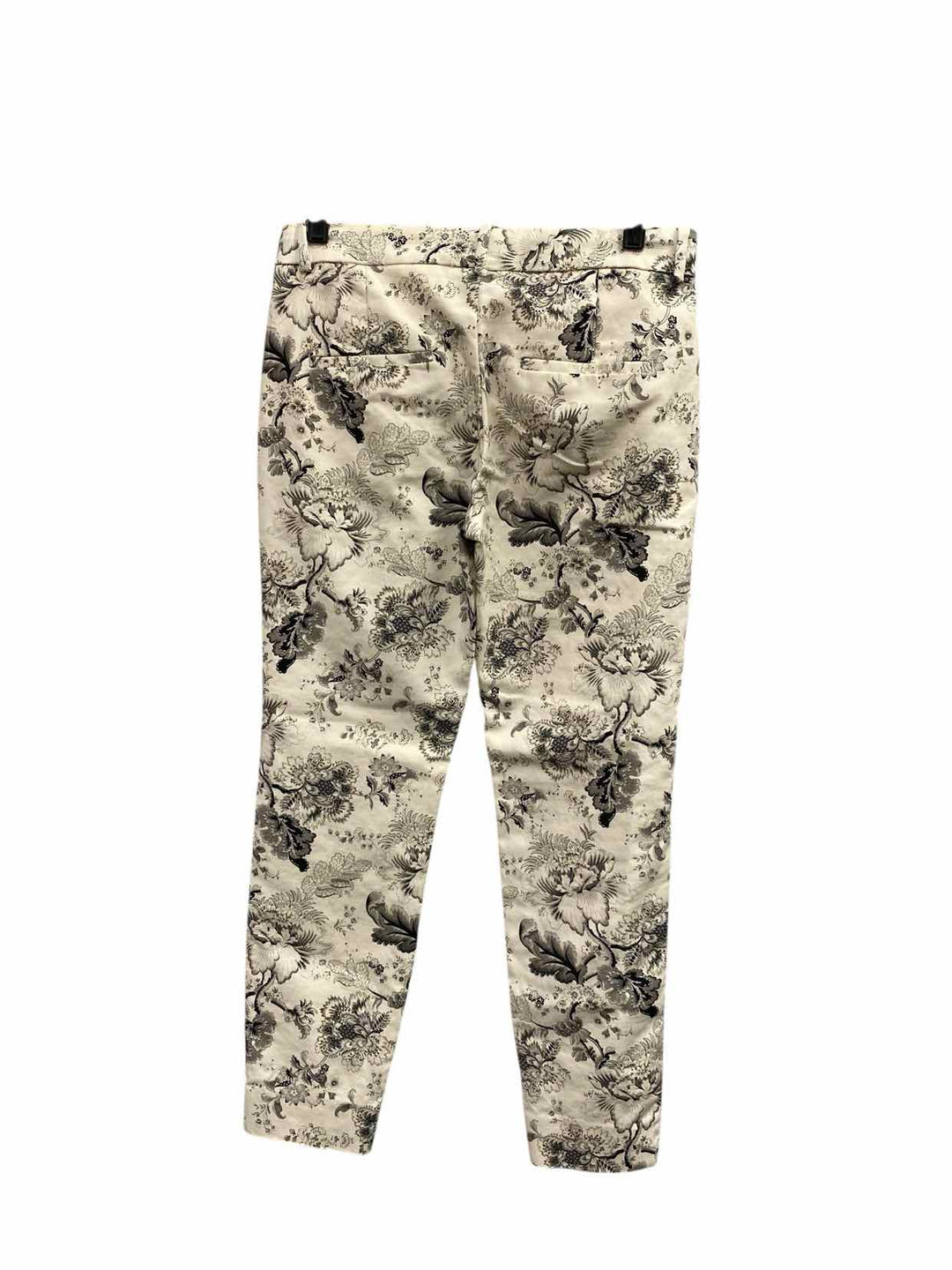 ZARA Size 4 Cream Black Floral Pants
