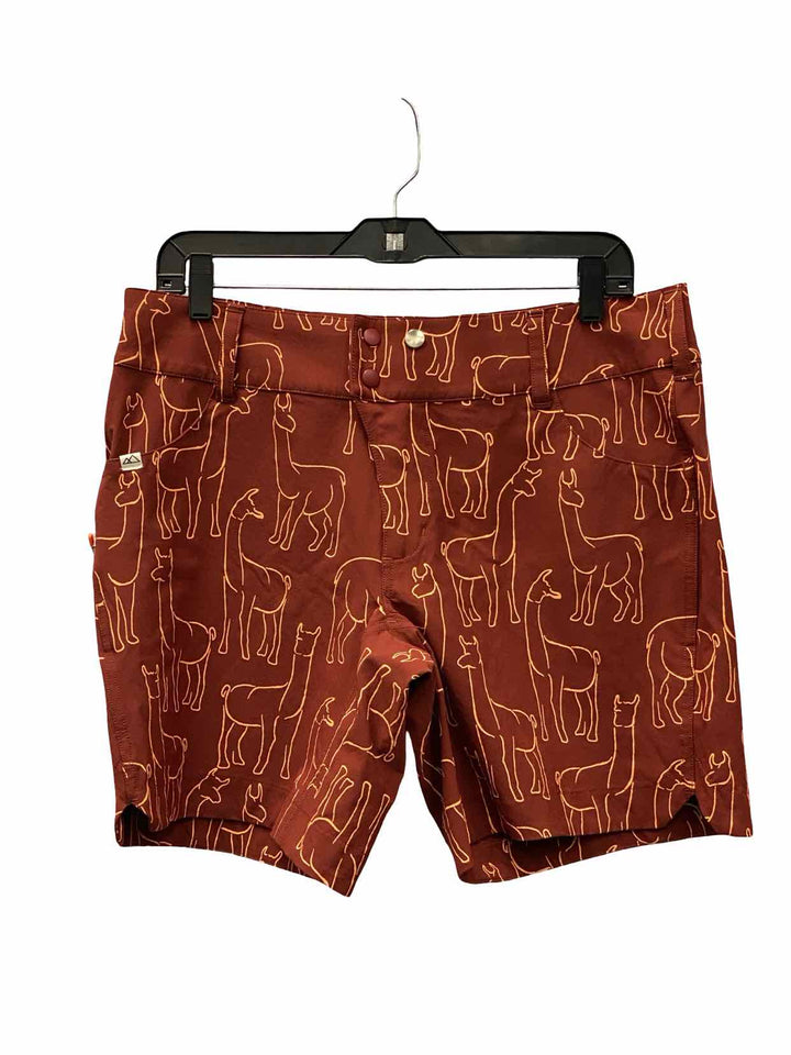 Wild Rye Size 10 Marroon Orange Print Shorts