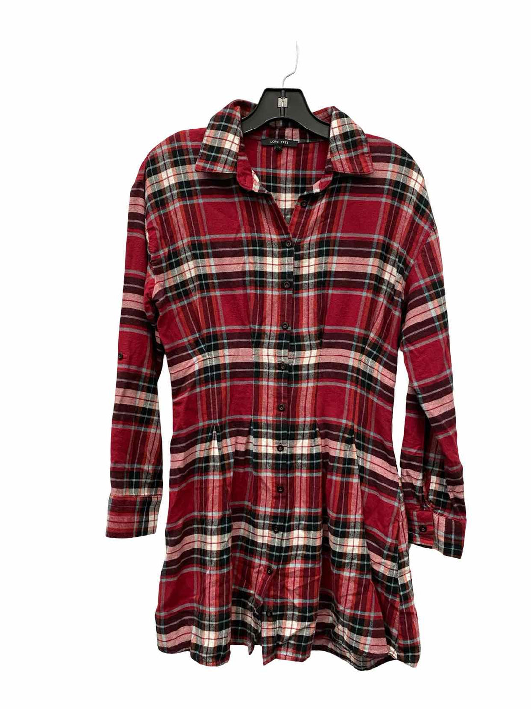 Love Tree Size M Red Plaid Long Sleeve Shirts
