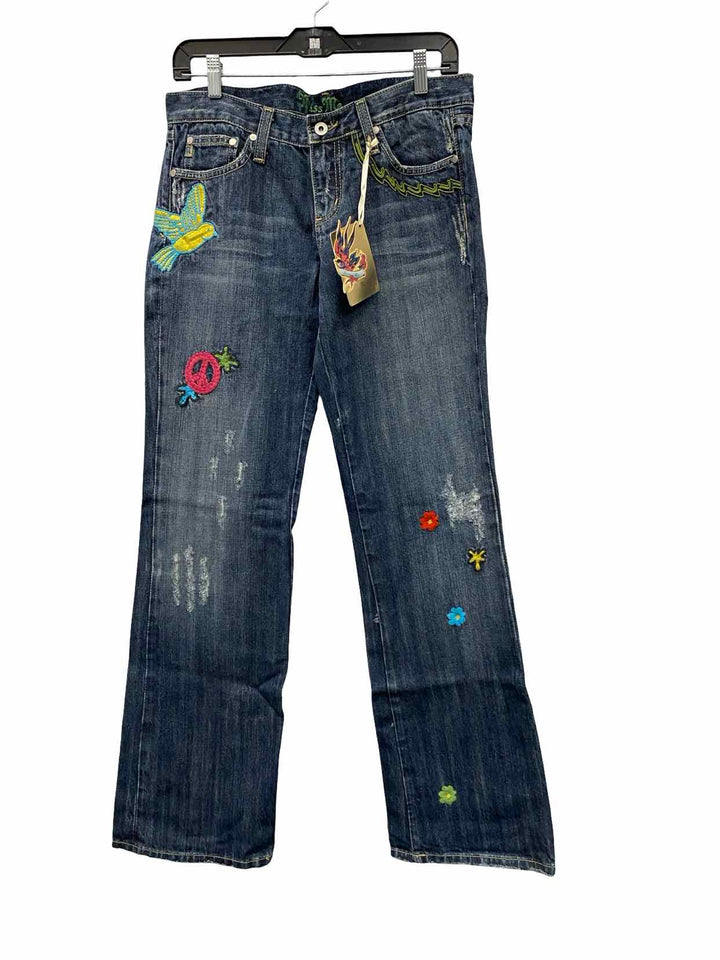 Miss Me Size 28 Blue Floral Cotton Jeans