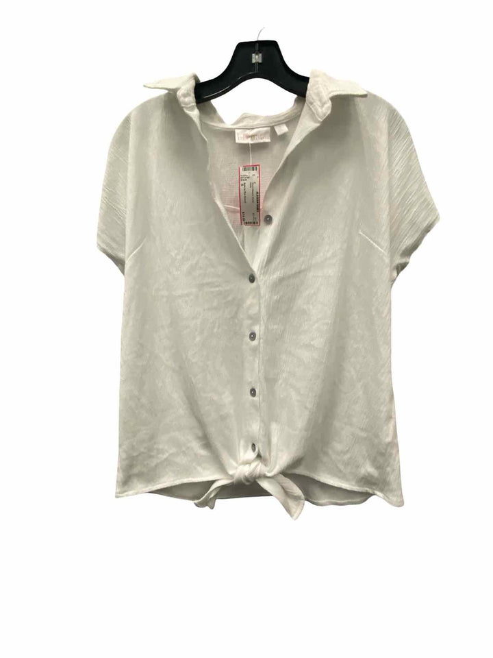 Belle by Kim Gravel Size S White Short Sleeve Shirts