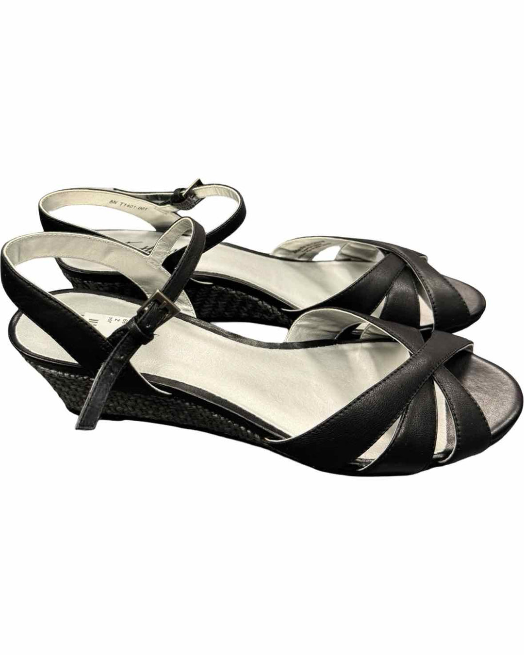 Trotters Shoe Size 8 Black Strappy Wedge Sandals