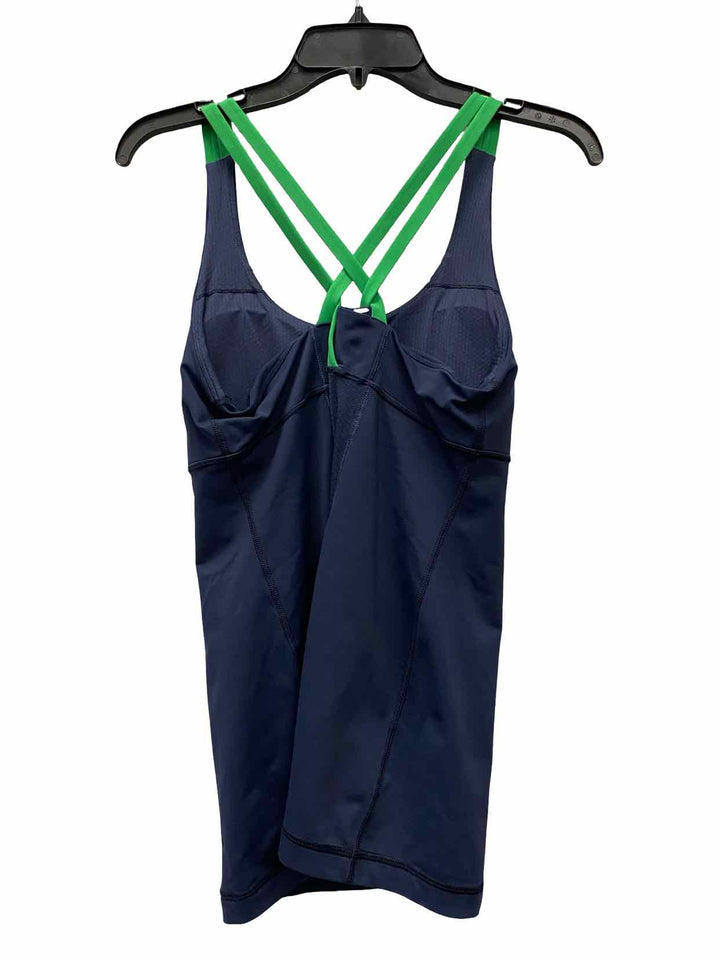 Lululemon Size M Navy Green Striped T-Shirt Swimsuit