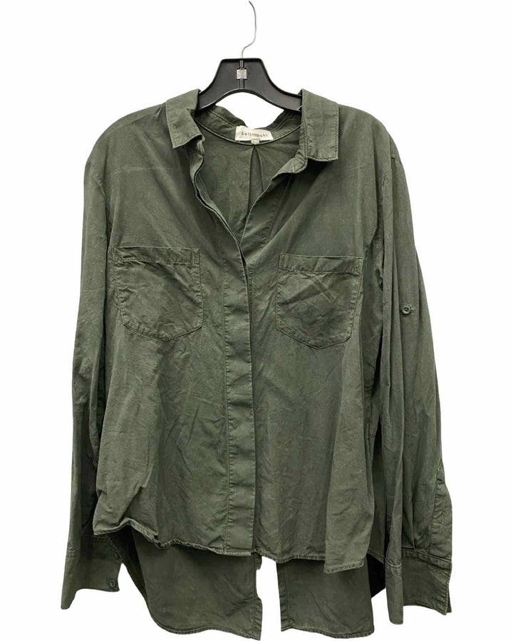 Bella Dahl Size XL Green Long Sleeve Shirts