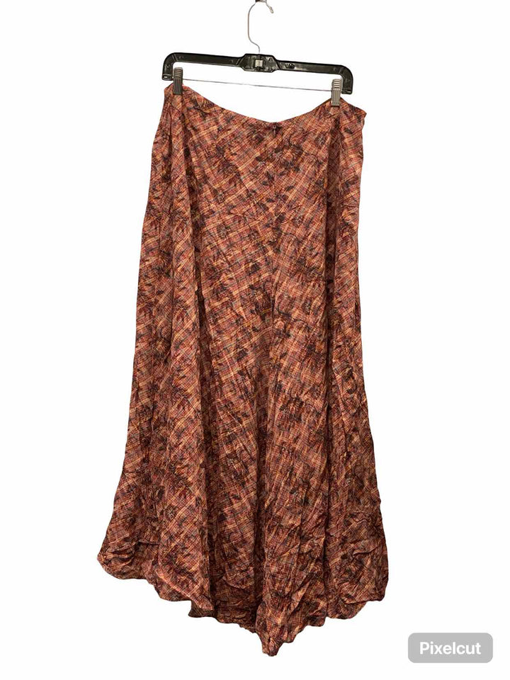 Peruvian Connection Size 14 Red Print Skirt