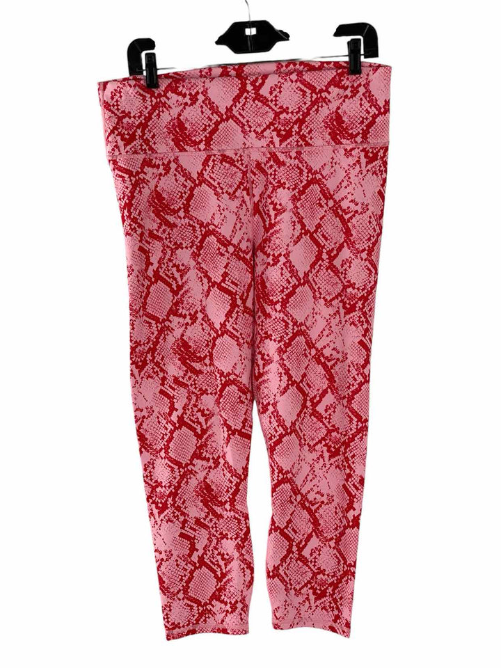 Fabletics Size XL Pink Red Snake skin Power Hold Athletic Pants