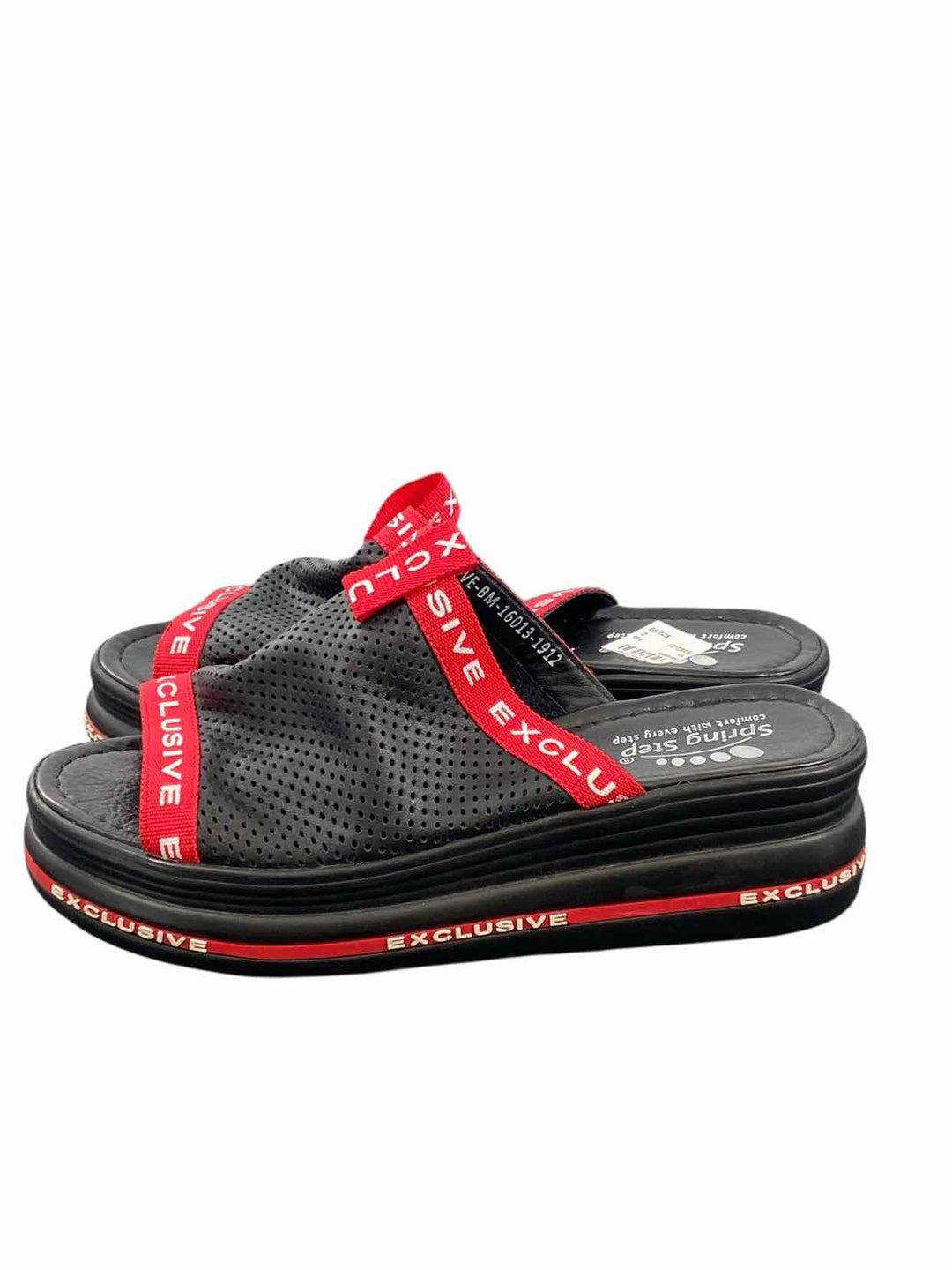 Spring Step Shoe Size 37 Black Red Sandals