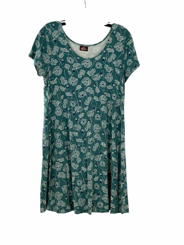Salaam Size M Turquoise Floral Dress