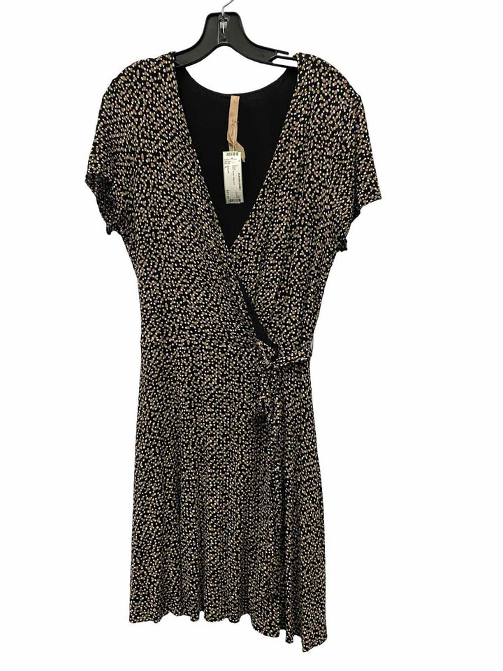 Bailey 44 Size L Black Brown Polka Dot Dress