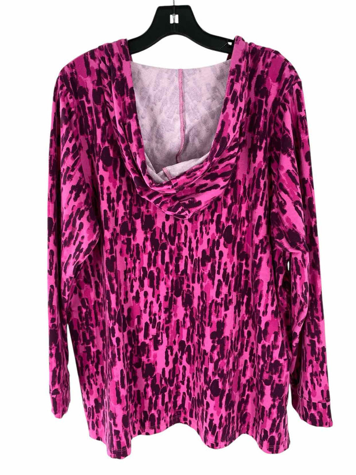 D&Co. Size XL Fuschia Print Sweatshirt