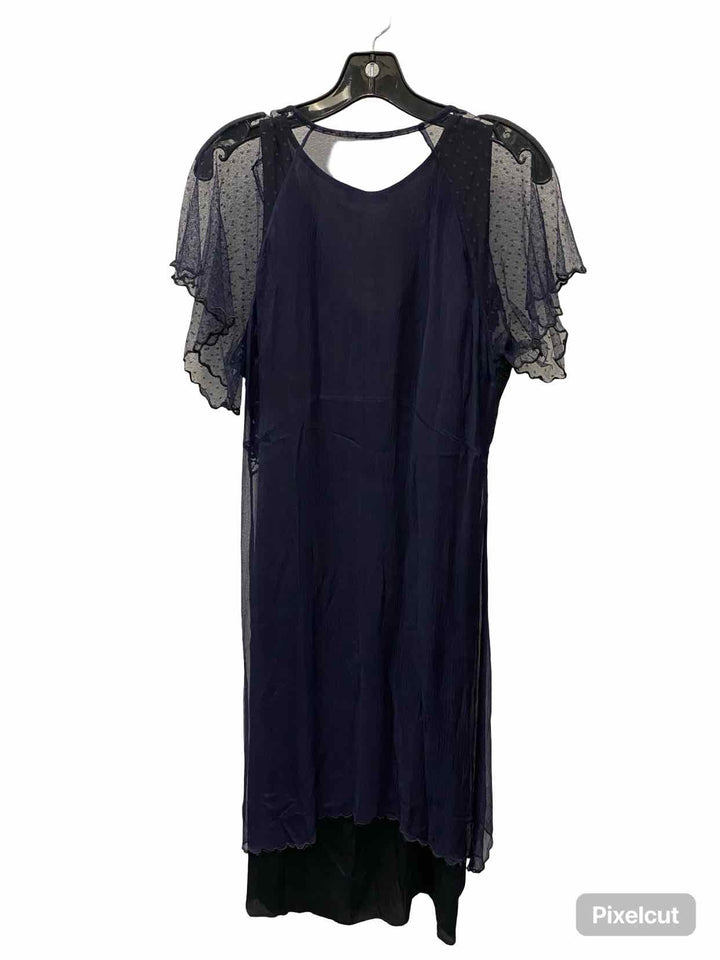 Nataya Size M Blue Black Embroidered Dress