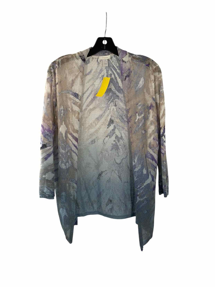 Chico's Size 8 Brown Purple/Blue Long Sleeve Shirts
