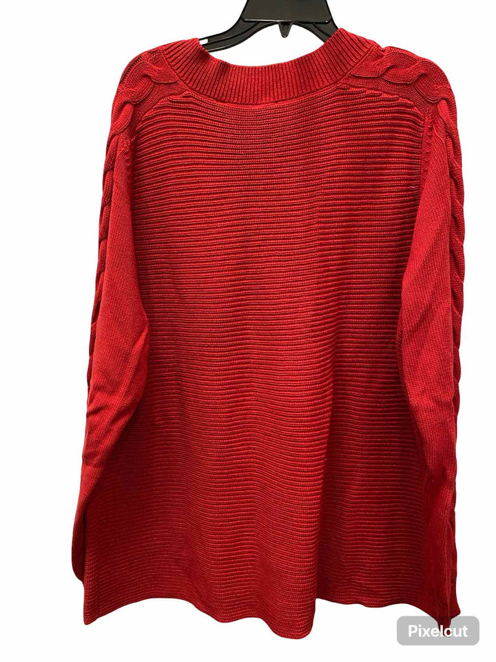 Cabi Size XL Red Ribbed Sweater