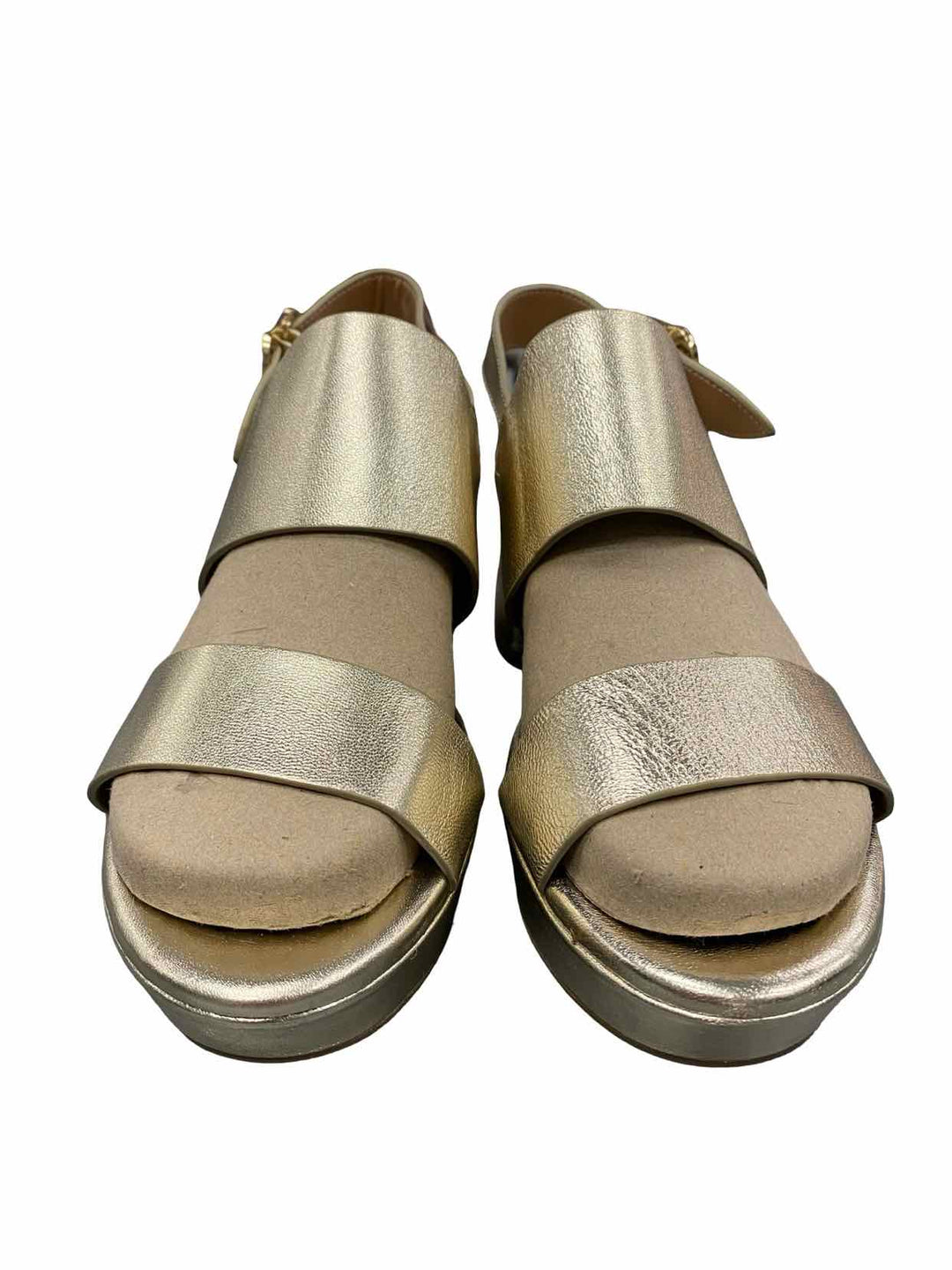 Aerosoles Shoe Size 9 Gold Leather Wedge Camera Heels