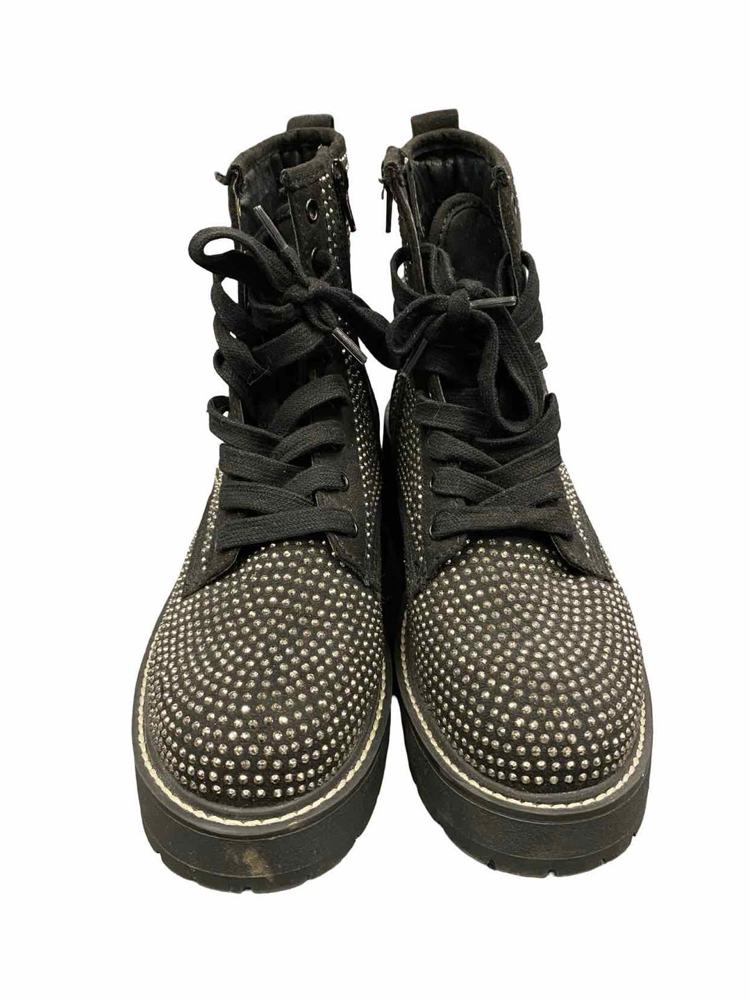 Madden Girl Shoe Size 7 Black studded Kurrt Combat Boots(Ankle)