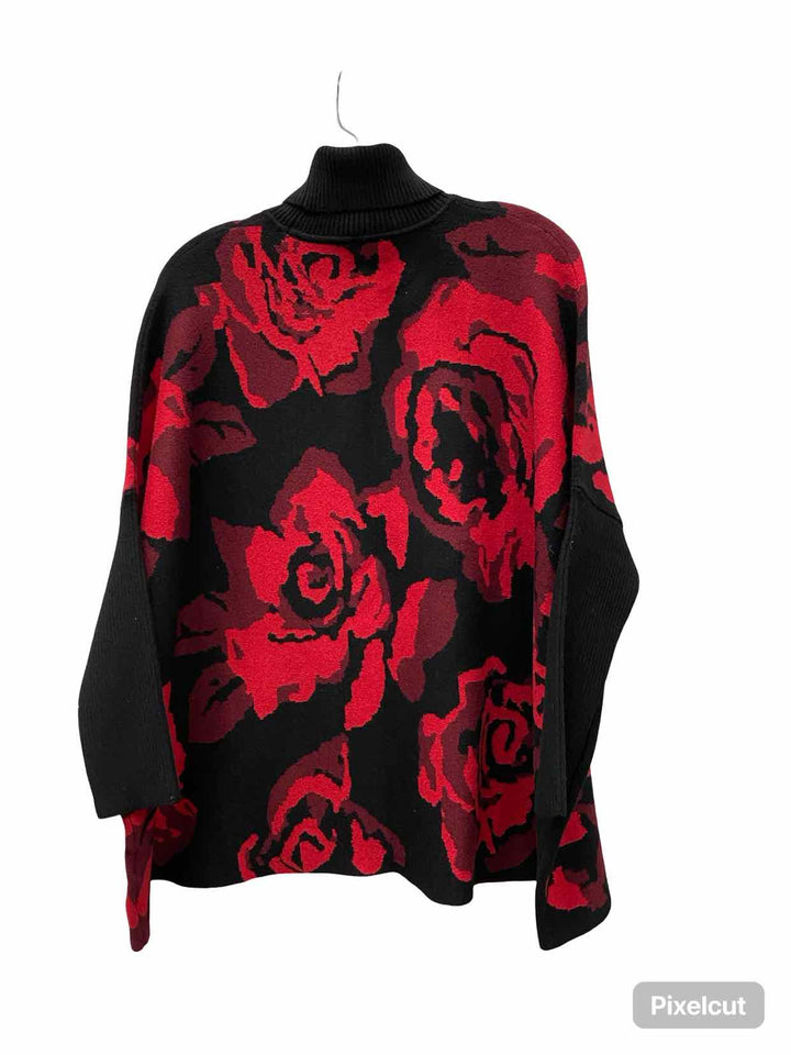 Chico's Size L Black Red Sweater