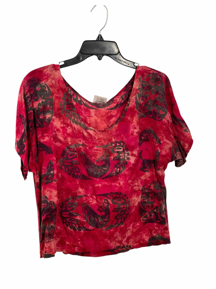 Tesham Creations Size S/M Pink Batik Short Sleeve Shirts