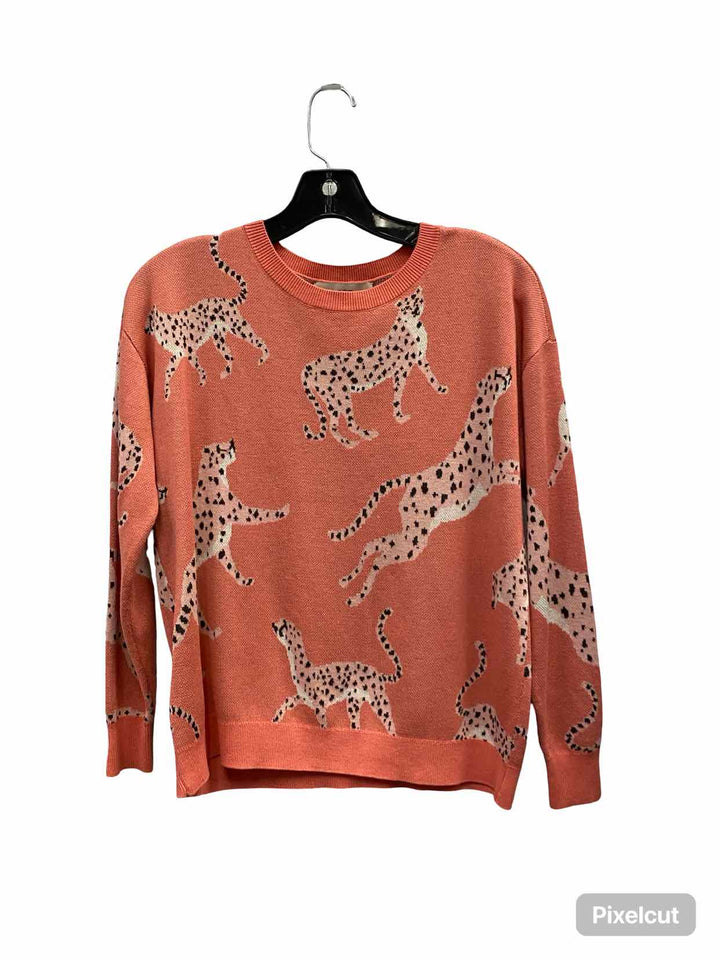 Loft Size XS Pink Leopard Sweater