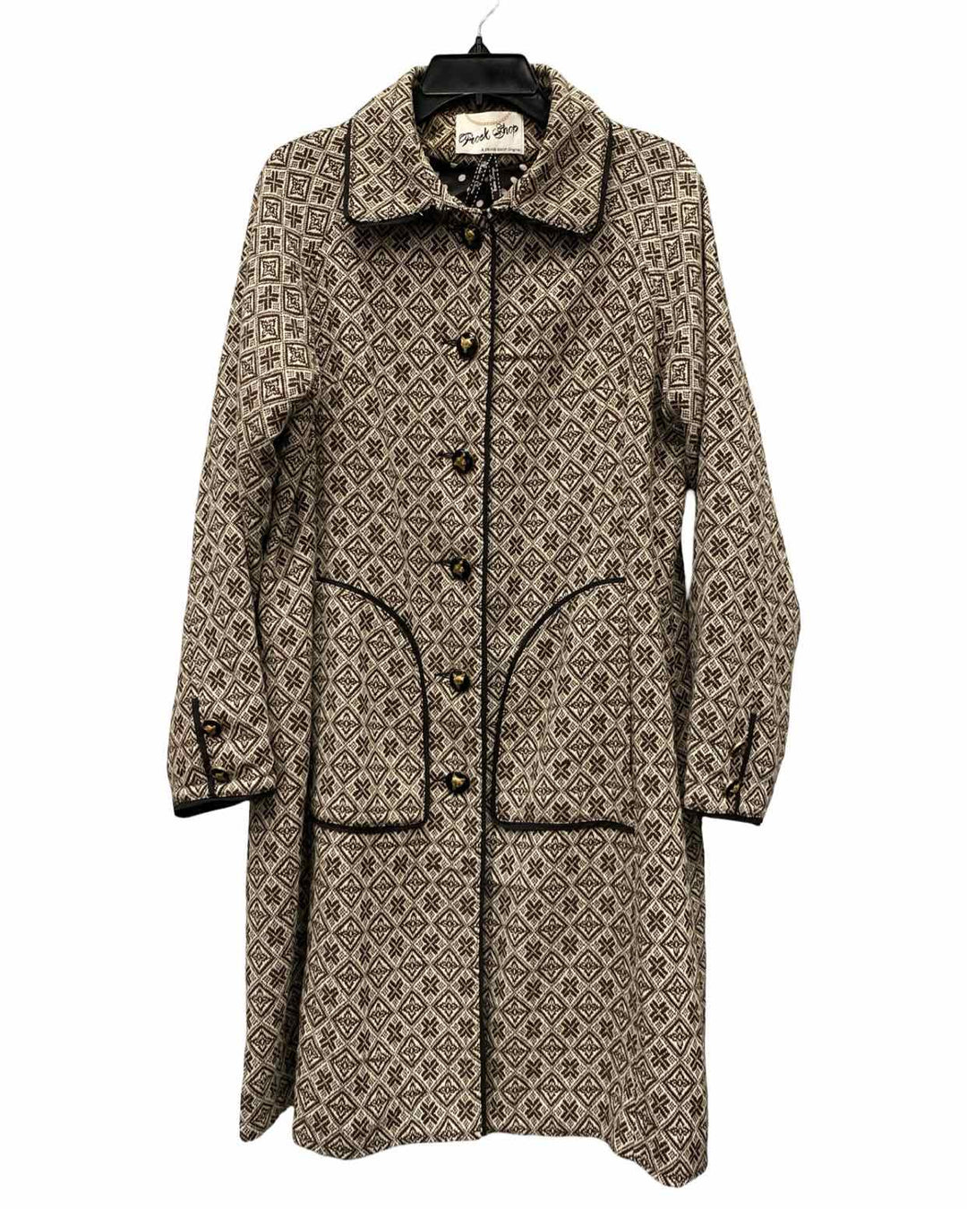 Frock Shop Size XL Brown Tan Geometric Coat(Long)