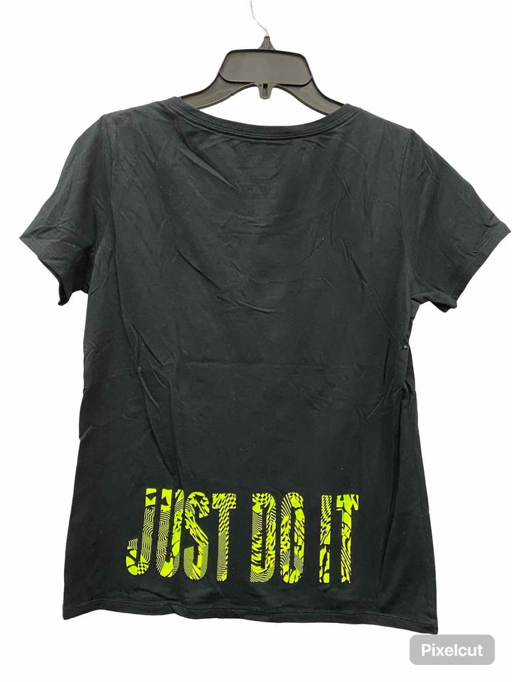 Nike Size L Black Green Athletic Short Sleeve