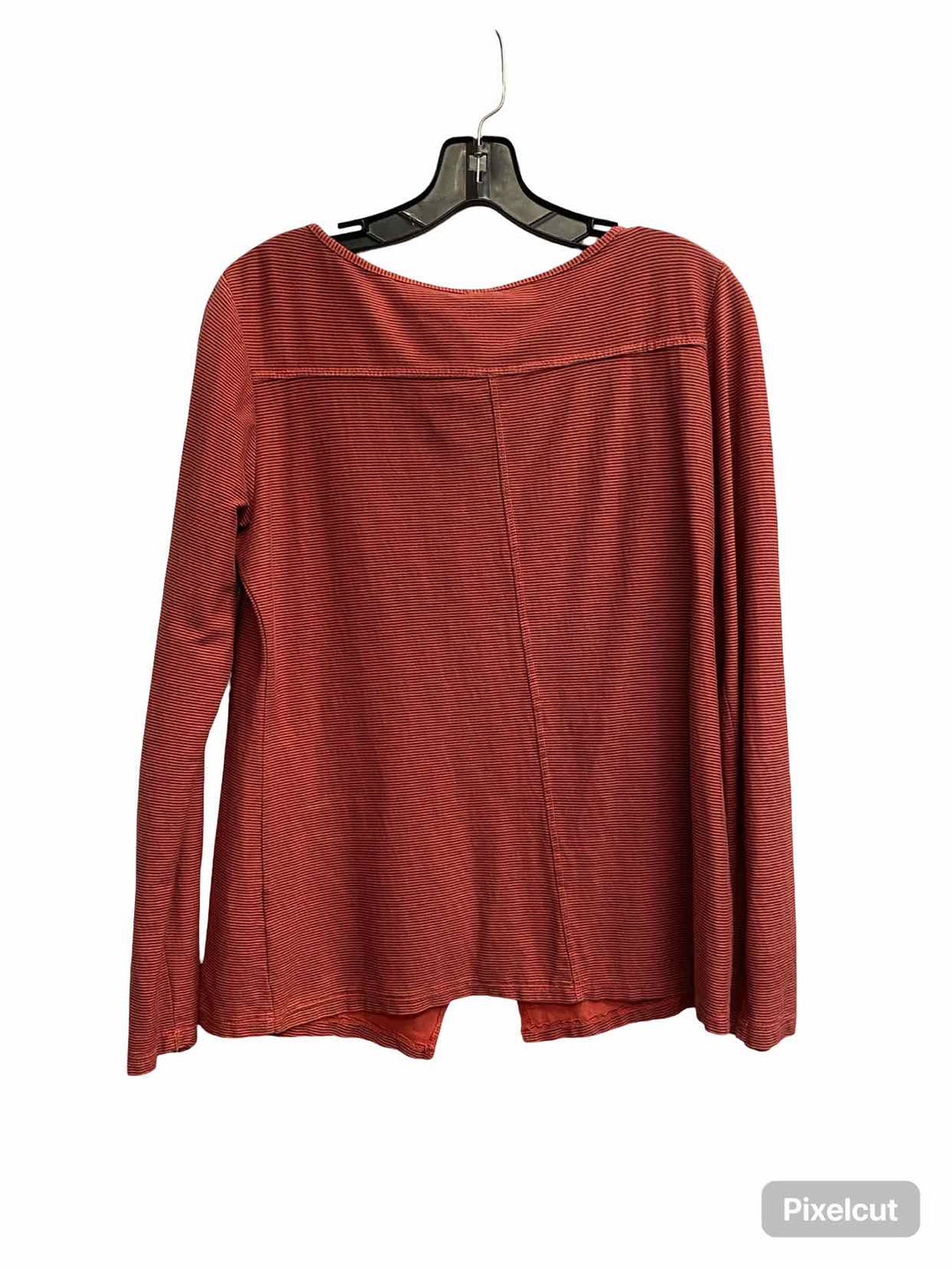 Wendy Trendy Size S Orange Black Striped 100% cotton Long Sleeve Shirts