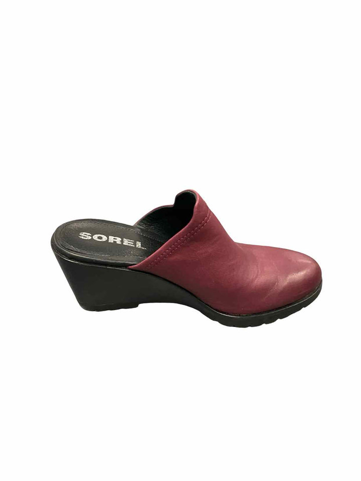 Sorel Shoe Size 10.5 Burgundy Wedge Heels